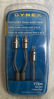 #ad Dynex Mini to RCA Stereo Audio Cable MP3 CD DVD Players To Home Stereo Systems $12.99