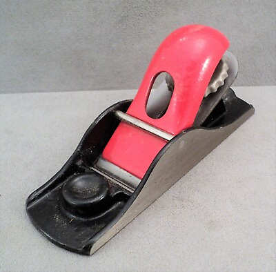 #ad Vintage SEARS BLOCK PLANE Woodworking Tool ENGLAND 1 5 8quot; Black amp; Red Estate $17.21