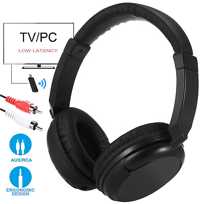 #ad Wireless TV Stereo Headphone Over Ear Adjustable Headset Support FM Radio L2S6 $17.49