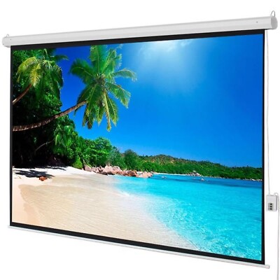 #ad 100quot; 4:3 80quot; x 60quot; Viewing Area Motorized Projector Screen with Remote Control M $89.50