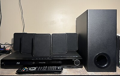 #ad Philips HTS3051B F7 Blu Ray 5.1 Home Theater System w Remote Black Tested $130.00