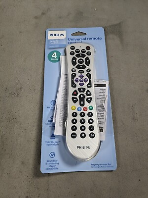 #ad Philips 4 Devices Universal Remote Control Pearl White $11.98