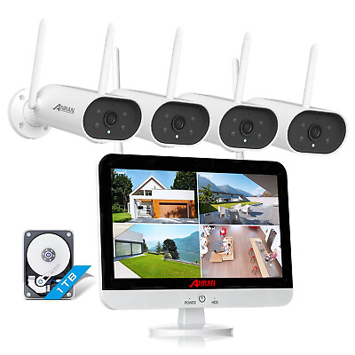 #ad ANRAN Security Camera System Outdoor Wireless Home 5MP 1TB 12quot;LCD WIFI CCTV 1TB $49.99