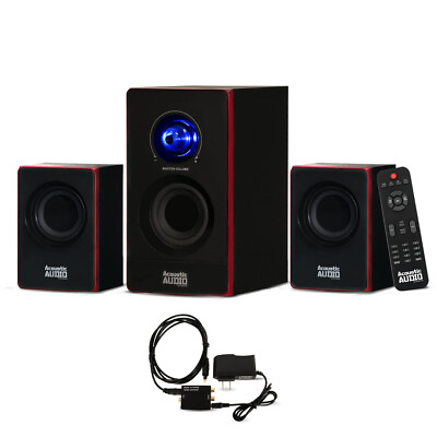 #ad #ad Acoustic Audio Bluetooth Home 2.1 Speaker System w Digital Optical Input for TV $56.88