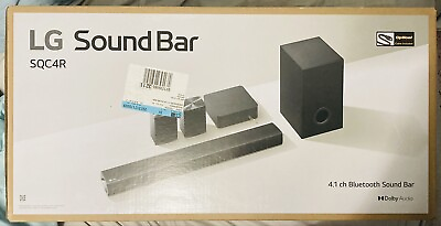 #ad LG 4.1 ch Sound Bar with Wireless Subwoofer and Rear Speakers Black New $270.00