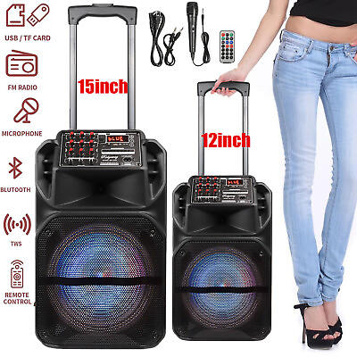 #ad 9000W Portable Bluetooth Speaker Sub woofer Heavy Bass Sound Party System w Mic $119.99