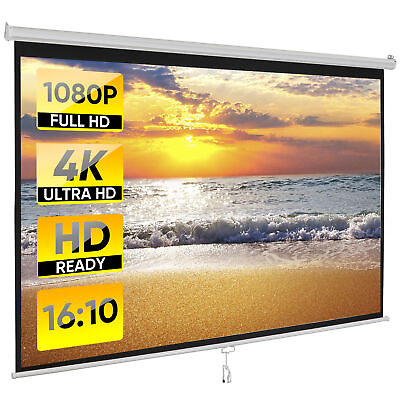 #ad 100#x27;#x27; Projector Screen 16:10 4K HD Projector Movies Screen for Home Theater $48.58