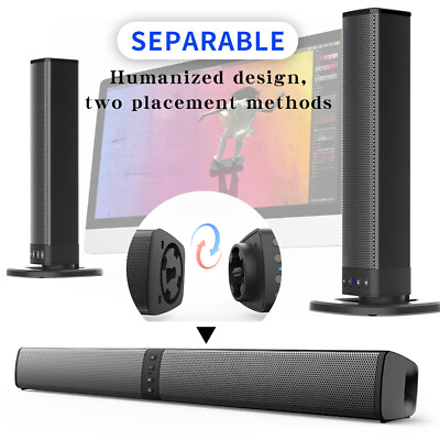 #ad #ad Wireless Bluetooth TV Sound Bar 2 Speaker System Home Theater Subwoofer Soundbar $47.99