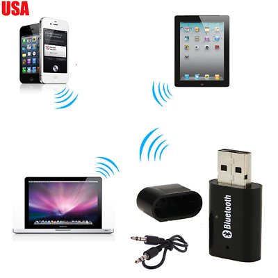 #ad USB Bluetooth 3.5mm Stereo Audio Music Receiver Adapter for Wireless Speaker $8.99