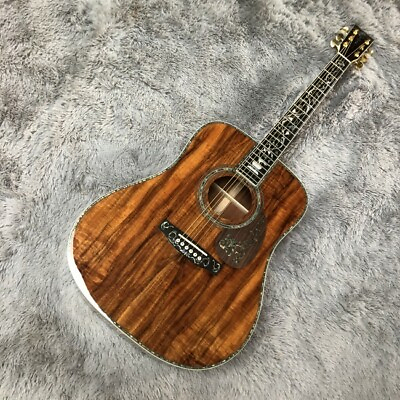 #ad 41 inch D mold solid wood profile tree of life abalone inlaid acoustic guitar $402.96