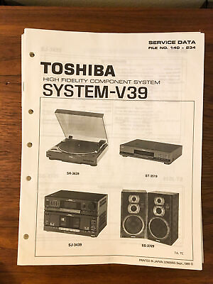#ad Toshiba SYSTEM V39 STEREO Service Manual *Original* #1 $14.97