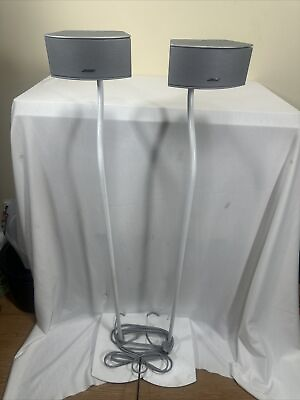 #ad 2 Bose 321 Gs Gsx Series Il Ill Gemstone Silver Speakers UFS 20 Fl Stands Cords $89.00