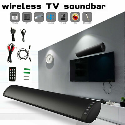 #ad Bluetooth 5.0 Wireless Speaker TV PC Soundbar Subwoofer Home Theater Sound Bar $36.79