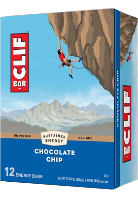 #ad CLIF BARS Energy Bars Chocolate Chip Protein Bar 12pk NEW $19.99