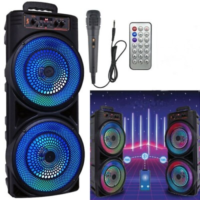 #ad 6000W Portable Bluetooth Speaker Sub Woofer Heavy Bass Sound System Party amp; Mic $54.73