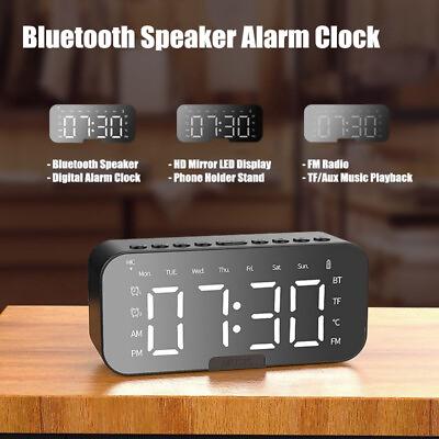 #ad Wireless Bluetooth Speaker Alarm Clock MP3 Player FM Radio Phone Holder Stand US $13.89