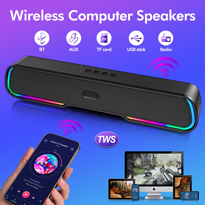 #ad Wireless Soundbar Subwoofer Bluetooth SpeakerComputer for Desktop Theater Home $23.35