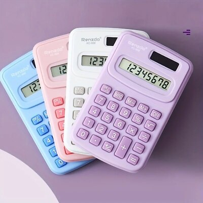 #ad Solar Calculator Portable Calculator LCD Electronic Home Office calculator $5.59