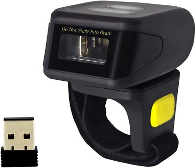 #ad Bluetooth Ring 2D QR Barcode Scanner Wearable Wireless Bar Code Reader Scanner $109.45