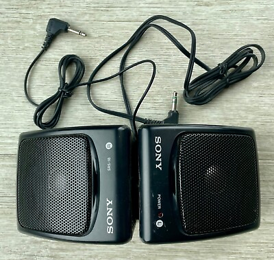 #ad Portable Sony Speakers Amplified SRS 18 Wired Battery Powered Vintage Working $14.99