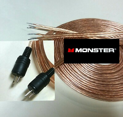 #ad Bangamp; Olufsen 2 Pin Din 40ft 16awg MONSTER Speaker Cables German made Plugs $49.97