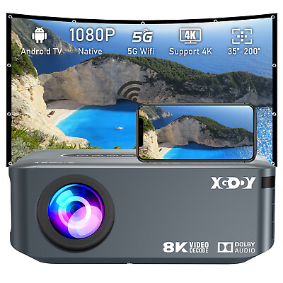 #ad 4K 12000 Lumen Projector Portable Smart WiFi Bluetooth Home Theater Cinema HDMI $124.99