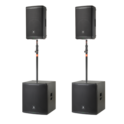 #ad 2x JBL EON715 15quot; Powered Speakers w Bluetooth amp; 2x JBL EON718S 18quot; Powered Sub $3396.00