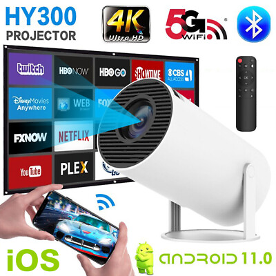 #ad 4K Mini Projector 10000 Lumen LED 1080P WiFi Bluetooth UHD Portable Home Theater $89.99