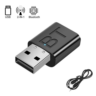 #ad Bluetooth 5.0 USB Wireless Transmitter Receiver 2in1 Audio Adapter 3.5mm Aux Car $4.99