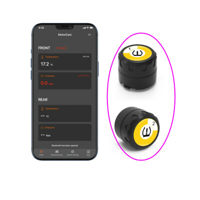 #ad 2pcs Motorcycle TPMS Bluetooth Tire Pressure Monitoring System External Sensor $27.26