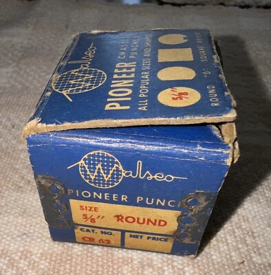 #ad Old WALSCO PIONEER 5 8quot; DIAMETER ROUND RADIO CHASSIS PUNCH BOX ONLY NO PUNCH $4.00