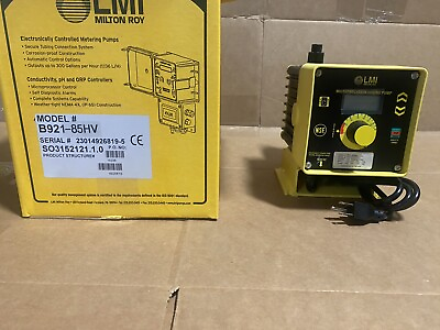 #ad LMI Chemical Metering Pumps B921 85HV 2.5 GPH 100 psi PP HV External Control $1575.00