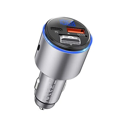 #ad Bluetooth 5.1 FM Transmitter for Car PD 20W amp; QC3.0 18W Fast Charge 7 Colors ... $30.21