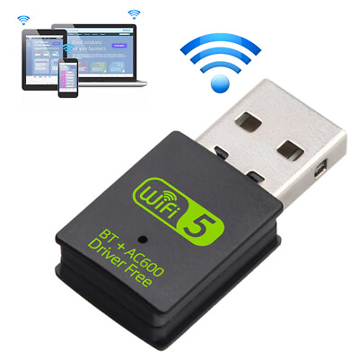 #ad USB WiFi Bluetooth Adapter 600Mbps Dual Band 2.4 5Ghz Wireless Network Receiver $10.53