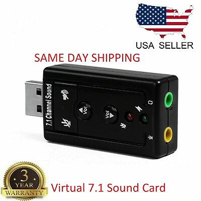 #ad #ad USB 2.0 External 7.1 Channel 3D Virtual Audio Sound Card Mic Adapter Laptop PC $2.70