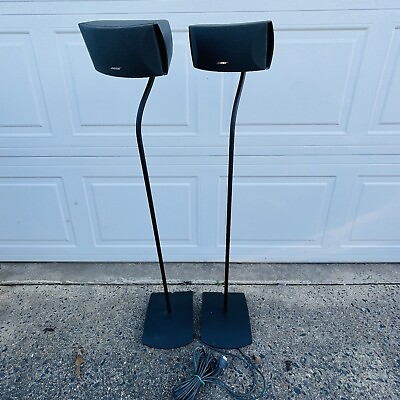 #ad #ad Bose Cinemate Satellite Surround Sound Speakers Set of 2 with 37” Stands Chord $109.99