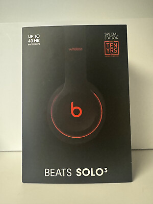 #ad Open Beats by Dr. Dre Beats Solo3 Wireless On Ear Headphones Decade Black Red $115.00