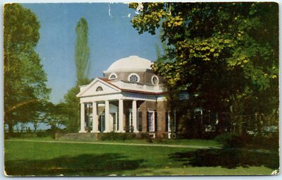 #ad Postcard Monticello The Home of Thomas Jefferson Charlottesville Virginia $3.46