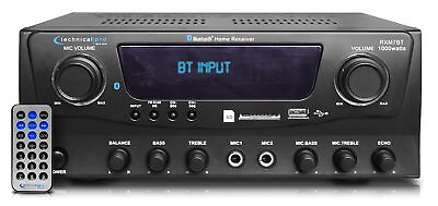 #ad Technical Pro RXM7BT 1000w Home Receiver Bluetooth Amplifier Amp w USB SD FM $89.95