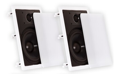#ad Theater Solutions CS8W In Wall 8quot; Speakers Surround Sound Home Theater Pair $94.95