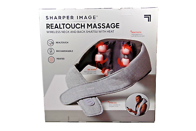 #ad Sharper Image Realtouch Shiatsu Wireless Neck amp; Back Massager with Heat $128.52