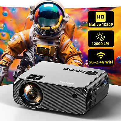 #ad 4K Projector 12000LMS 1080P 5G WiFi Video Portable Home Theater 250quot; Display USA $169.99