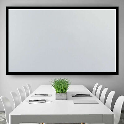 #ad 130quot; Aluminum Fixed Frame 16:9 Projector Screen White Home Theater TV Movies $137.76
