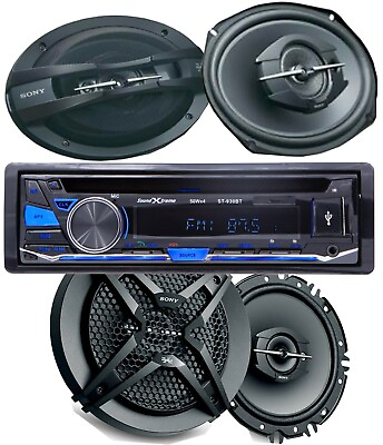 #ad SONY 6quot;x9quot; amp; 6.5quot; 4X Speakers 200W Car Stere CD MP3 AM FM Bluetooth ReceiveR $159.99