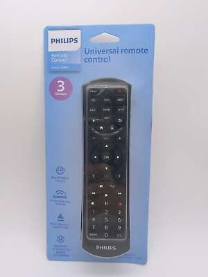 #ad Philips Universal Remote Control For All Major Brands 3 Device Configuration NEW $8.09