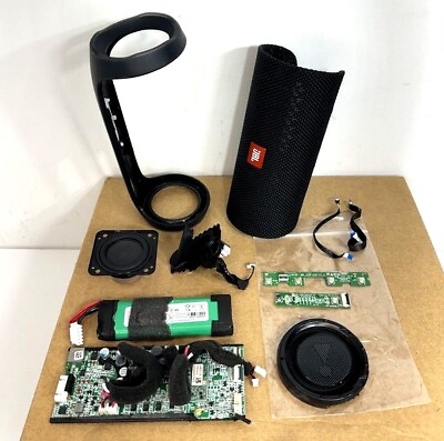 #ad JBL Flip 4 Black Main Volume Board Speaker Charging Port Battery Flex Cover Part $12.90
