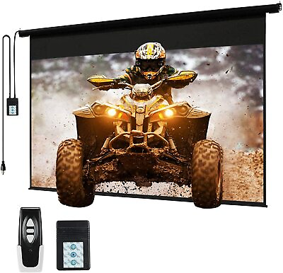#ad 120quot; Motorized Projector Screen Electric Diagonal Automatic Projection 4:3 HD $239.99