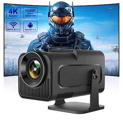 #ad Smart Android11 4K Projector WiFi6 BT5 390ANSI HY320 Full HD 1080P Home Cinema $119.99