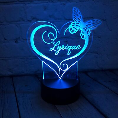#ad Butterfly 3D Table Top Home TV Bar Room Decor Gift LED Night Light Sign 9quot;x8quot; S3 $17.99