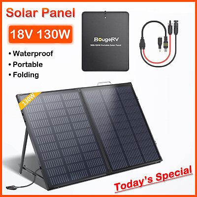 #ad 130W Portable Solar Panel Foldable Solar Charger for Generator Power Station RV $59.99